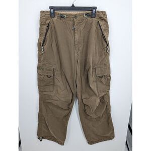 VTG Abercrombie Fitch Pants Men's L 34 X 31 Green Paratrooper Cargo T-2083 Y2K